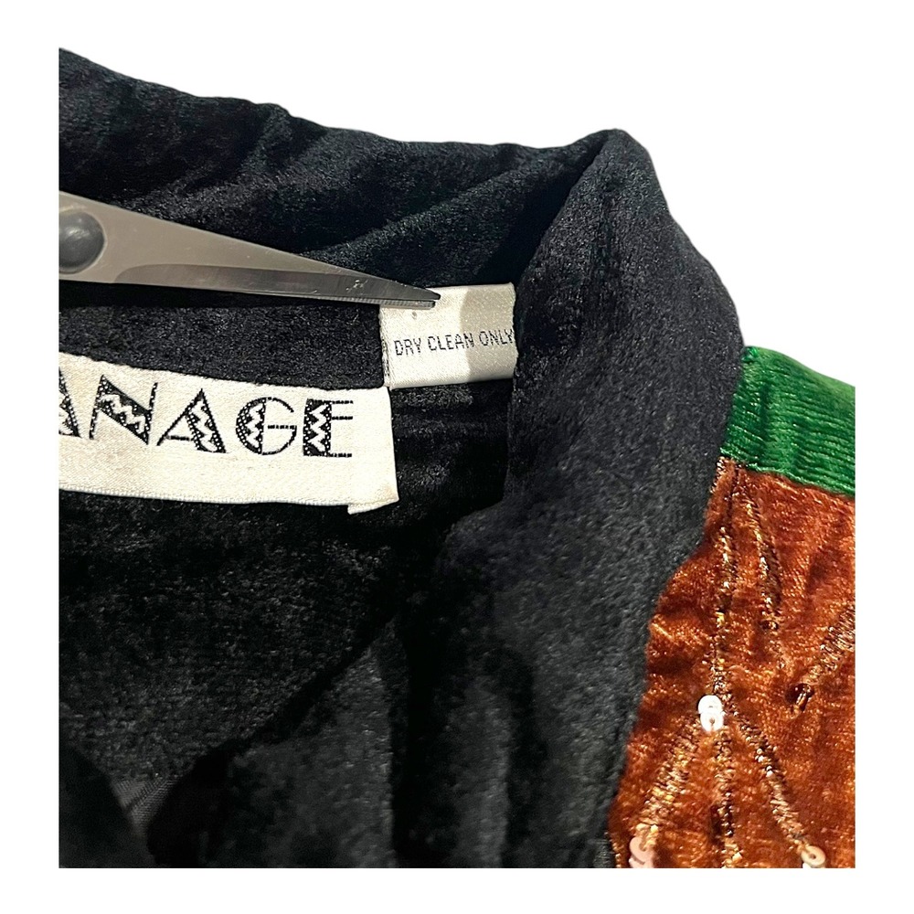 Anage Womens Patchwork Velvet Sequins Jacket Blaz… - image 3